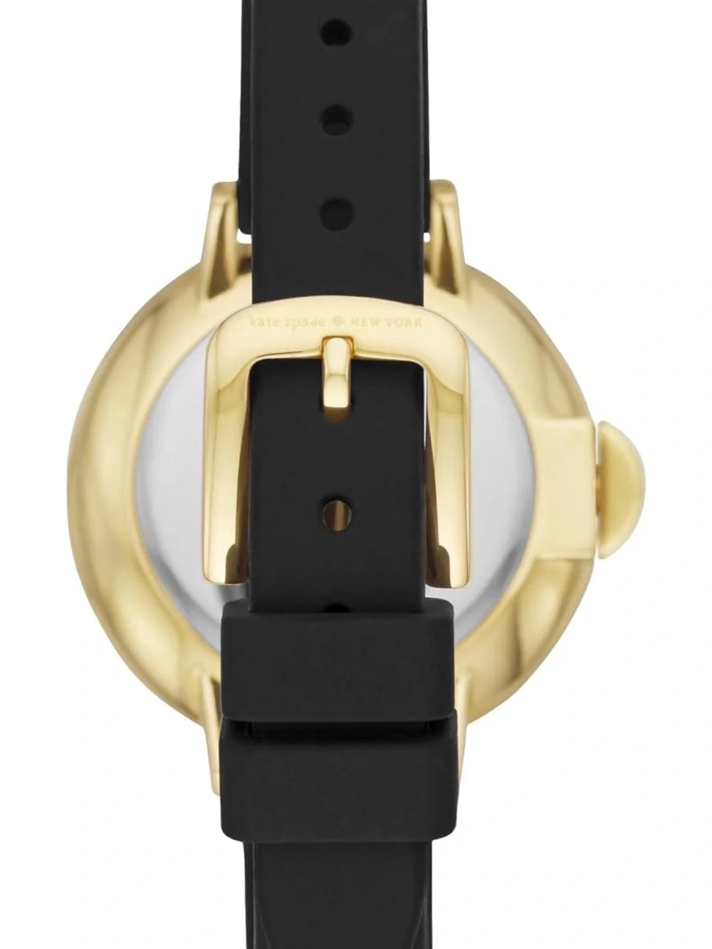 kate spade new york park row three-hand black silicone watch Black